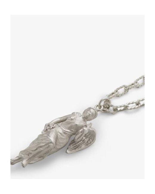 Fendi White Coloured Metal Necklace