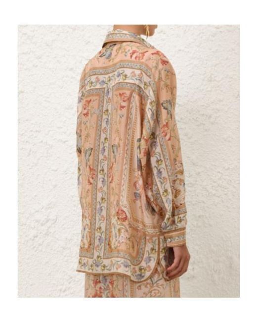 Zimmermann Brown Roselight Relaxed Print Top