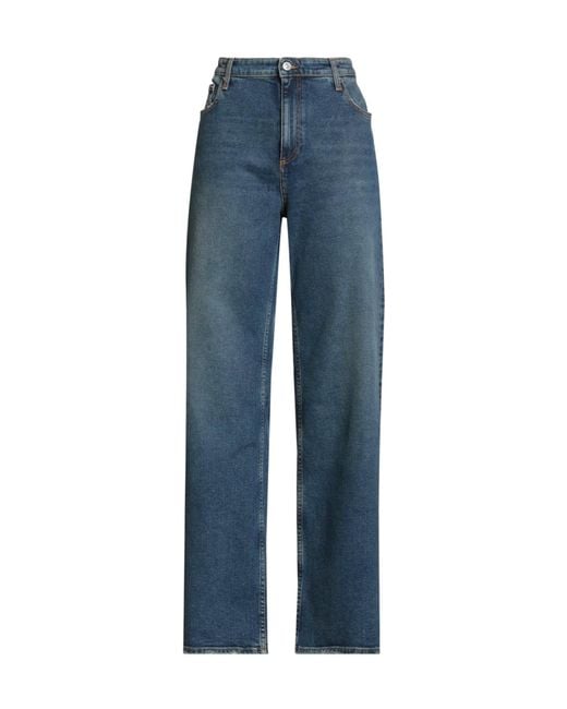 Max Mara Blue Casual Straight-Leg Pants