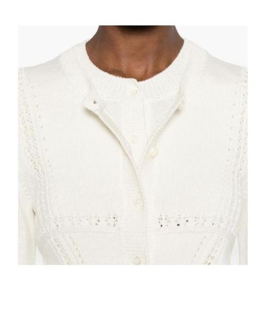Ermanno Scervino Blue Open-Stitch Layered Cardigan