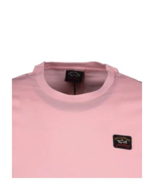 Paul & Shark Pink Logo Patch T-Shirt for men