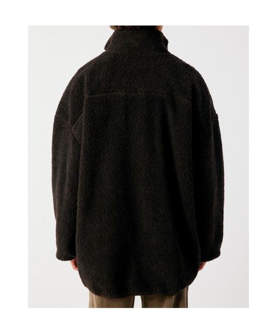 American Vintage Black Half-Zip Patch Sweatshirt for men