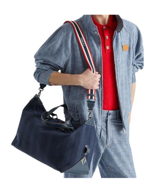 Fendi Blue Lui 45 Medium Duffel Bag for men