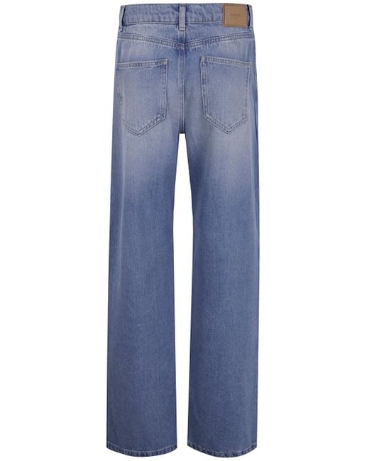 Twinset Blue Studded Wide-Leg Jeans
