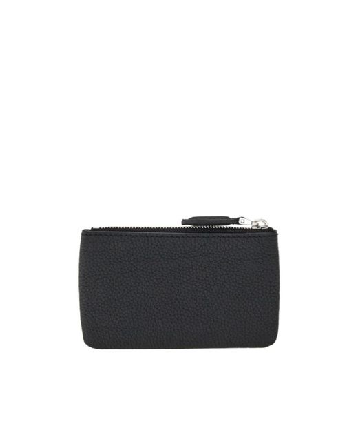 Ferragamo Black Gancini Leather Keyring for men