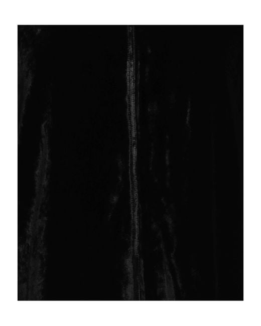 Rick Owens Black Solidcolor Vneck Shortsleeve Velvet Top