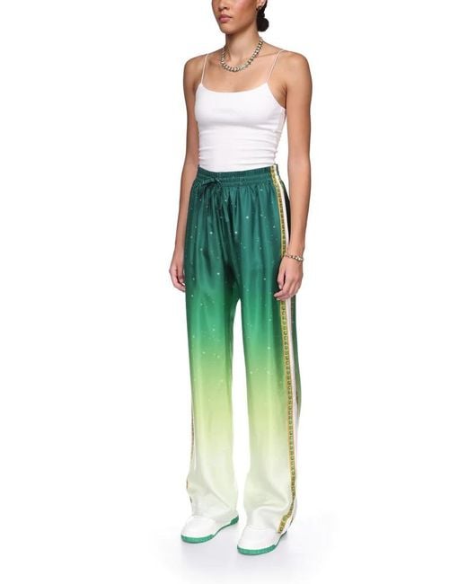 Casablanca Green Joyaux D'Afrique Wide Leg Trousers