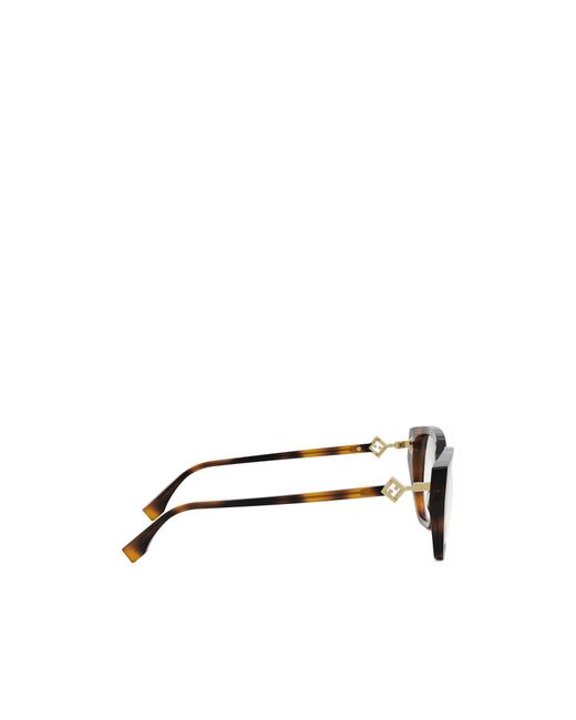 Fendi White Eyewear Geometric Frame Glasses