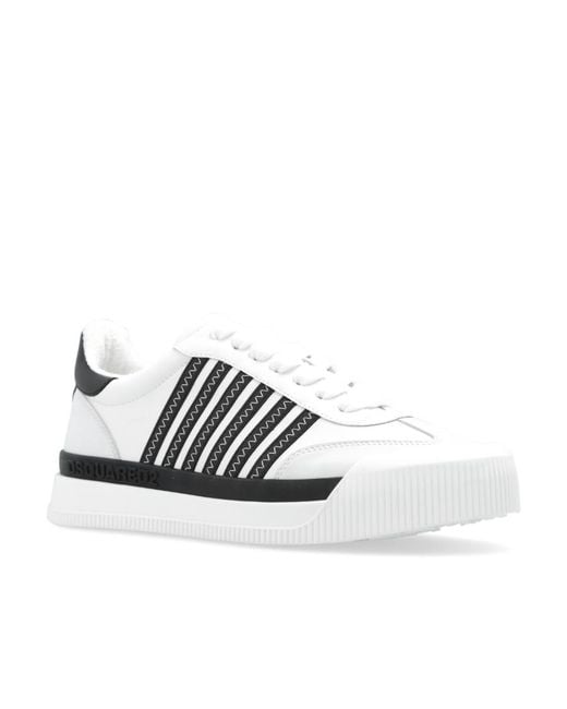 DSquared² White Striped Leather Sneakers for men