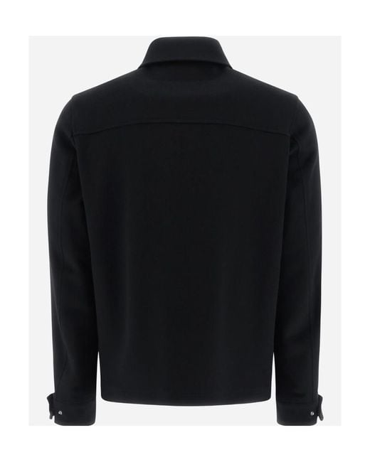 Herno Black Buttoned Shirt Jacket for men