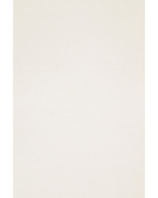 Bottega Veneta White Ribbed High Neck Sweater