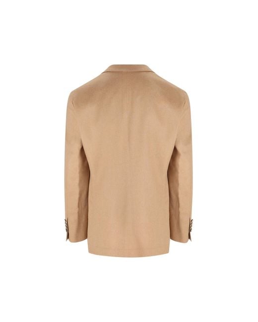 Brunello Cucinelli Natural Double-Breasted Blazer for men