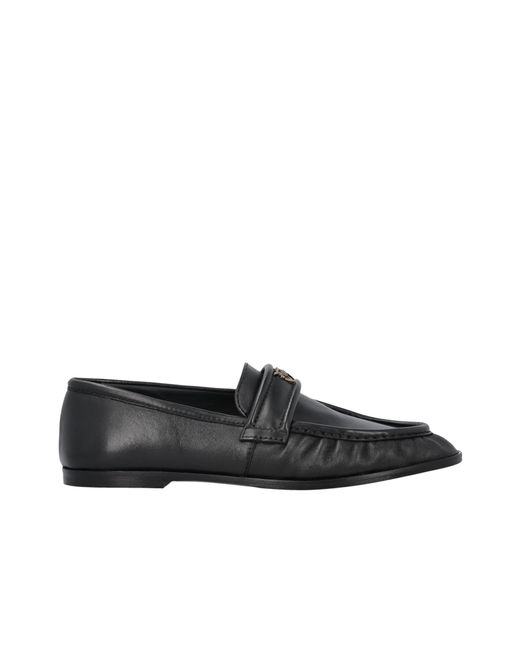 Pinko Black Logo Plaque Slip-On Loafers