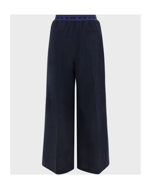 Marni Blue Logo Pants
