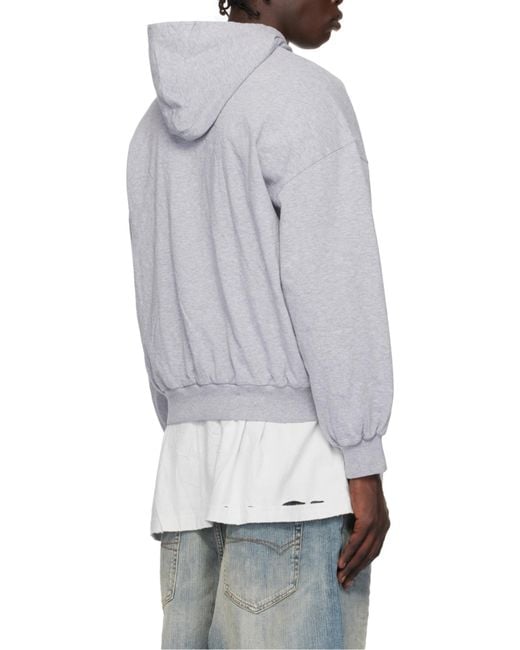 Balenciaga Gray Logo Printed Hoodie for men