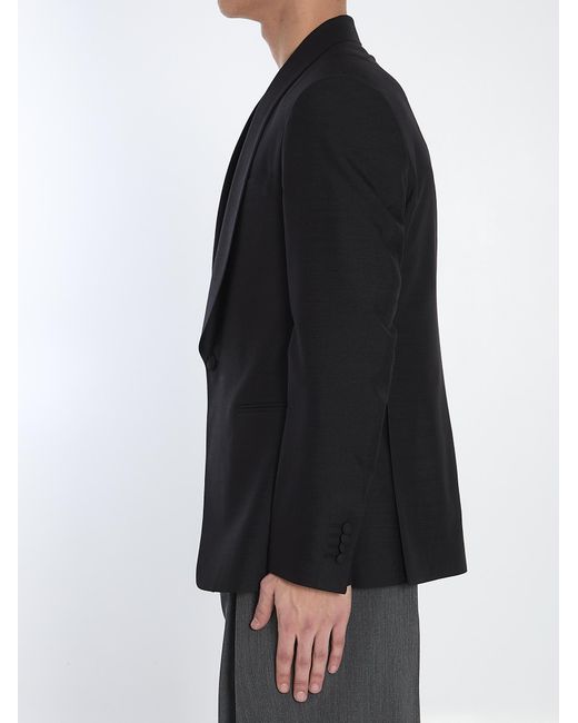 Lardini Black Shawl-Collar Single-Breasted Blazer for men