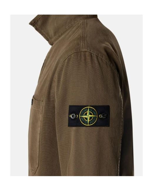 Stone Island Brown Chest-Pocket Zip-Up Jacket for men