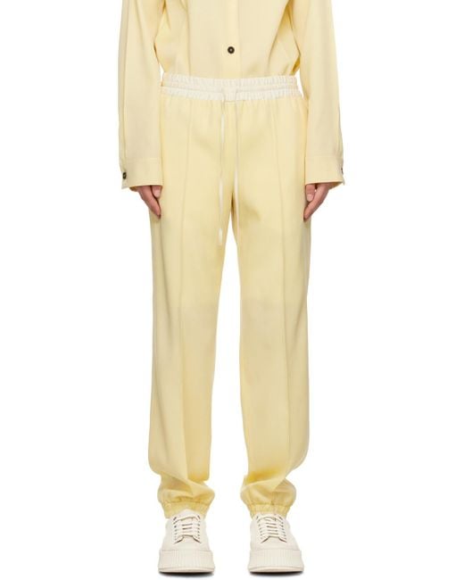 Jil Sander Yellow High Waist Drawstring Track Pants
