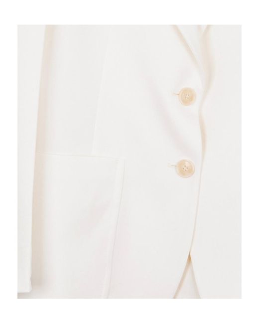 Victoria Beckham White Single-Breasted Suit Jacket