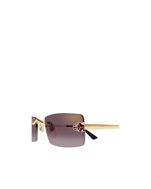 Cartier White Rimless Rectangular Sunglasses for men
