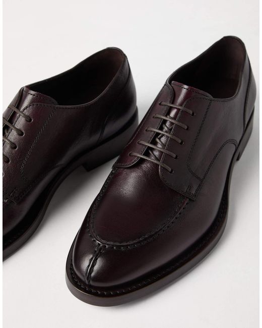 Brunello Cucinelli Brown Round Toe Derby Shoes for men