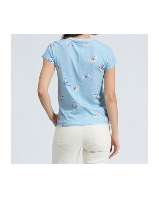 Rag & Bone Blue Crew Neck Short-Sleeved T-Shirt