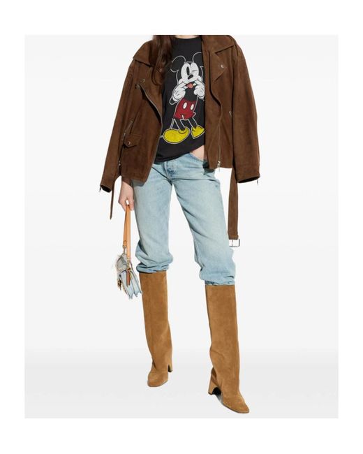 Re/done Black Silly Mickey Boyfriend Tee