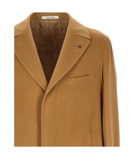 Tagliatore Brown Long-Sleeved Coat for men