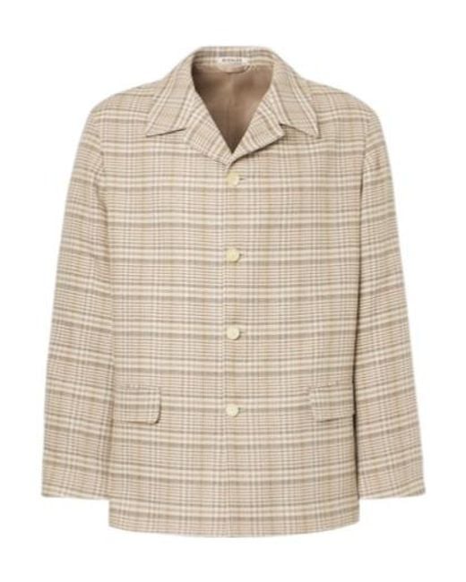 Auralee Natural Plaid Coat for men