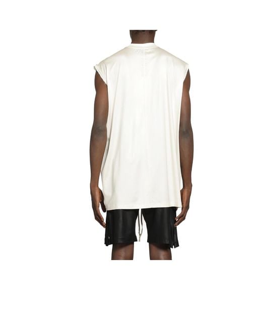 Rick Owens White Crew-Neck T-Shirt for men