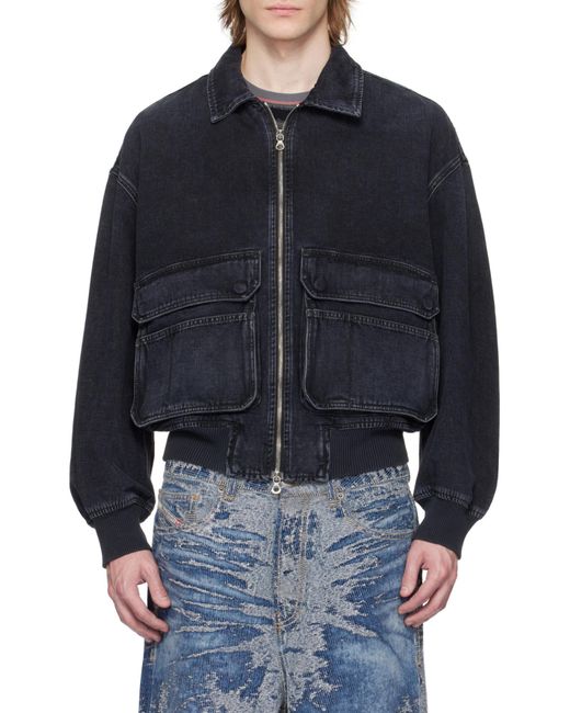 DIESEL Blue D-Kurz Batavia-Weave Denim Jacket for men