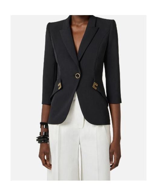 Elisabetta Franchi Purple Single-Breasted Jacket