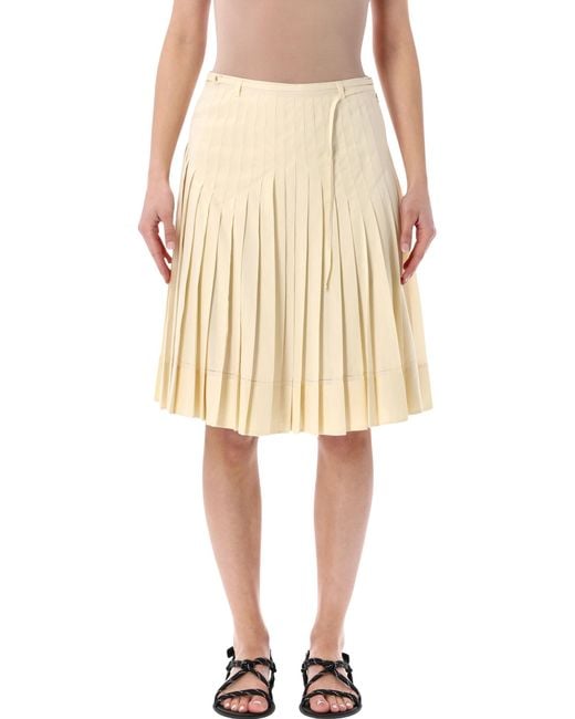 Low Classic Natural High-Waist Pleated Skirt
