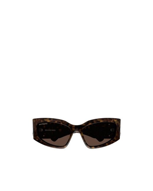 Balenciaga Black Eyewear Rectangular Logo Sunglasses