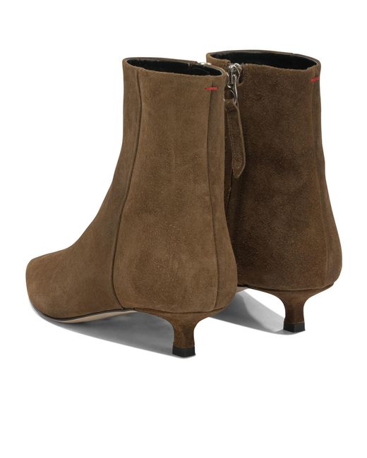 Aeyde Brown Pointed-Toe High-Heeled Ankle Boots