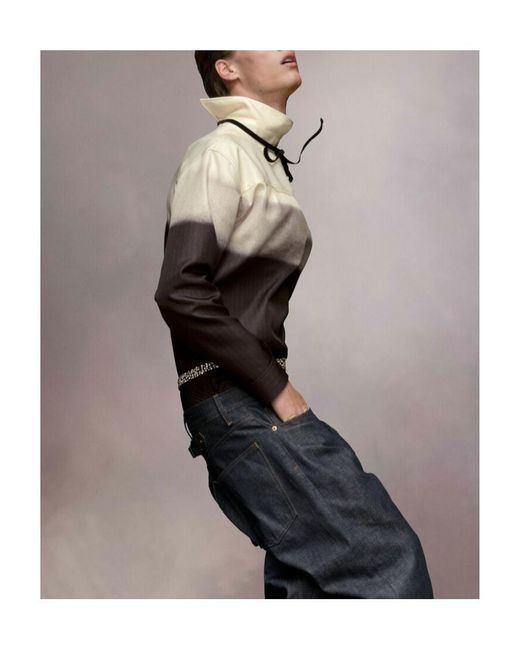 Maison Margiela Gray Trompe L'Oeil Printed Buttoned Shirt