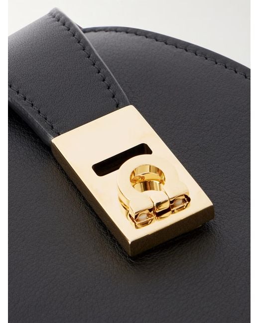 Ferragamo Black Hug Leather Shoulder Bag