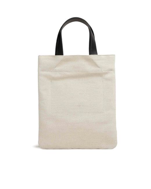 Jil Sander Natural Logo Top Handle Tote Bag for men