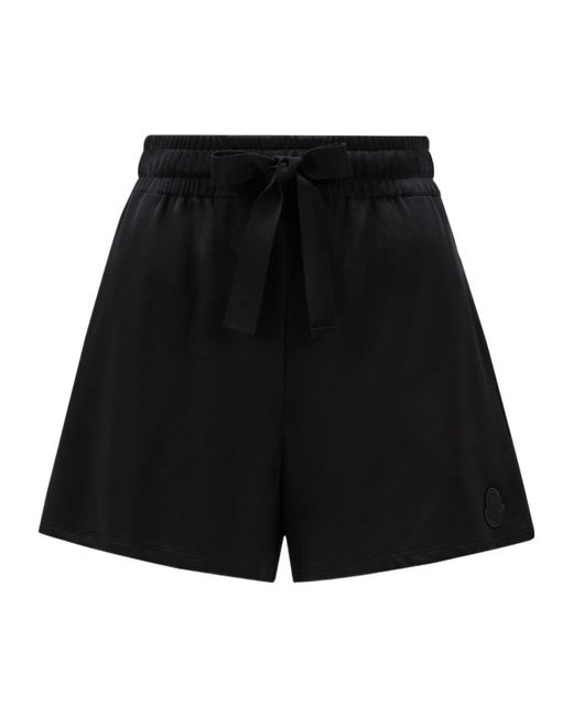 Moncler Black Logo Patch Drawstring Shorts
