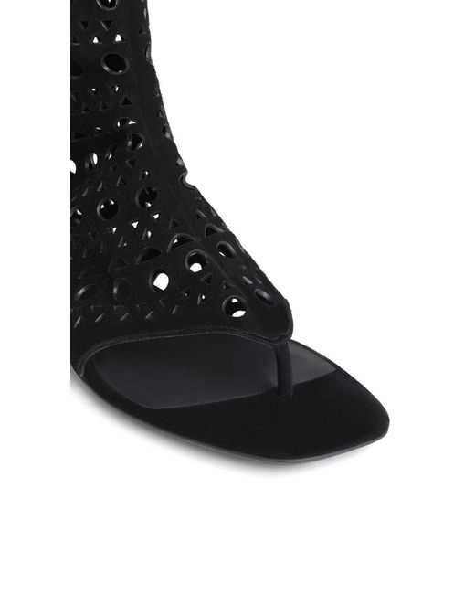 Alaïa Black High-Top Flat Sandals