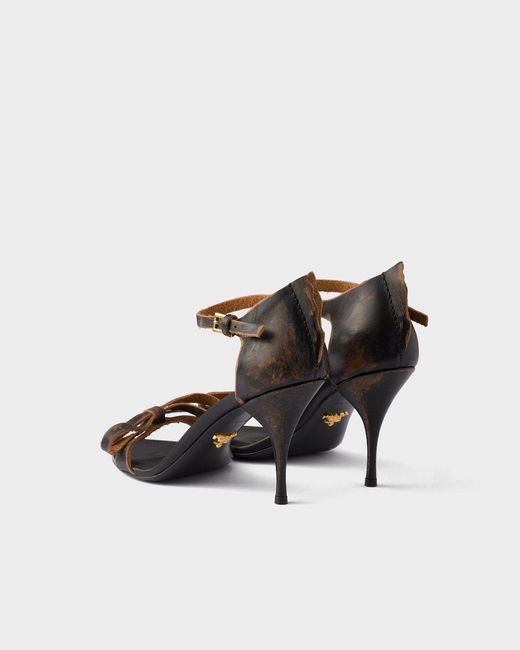 Prada Black Bow Detailed Heeled Sandals