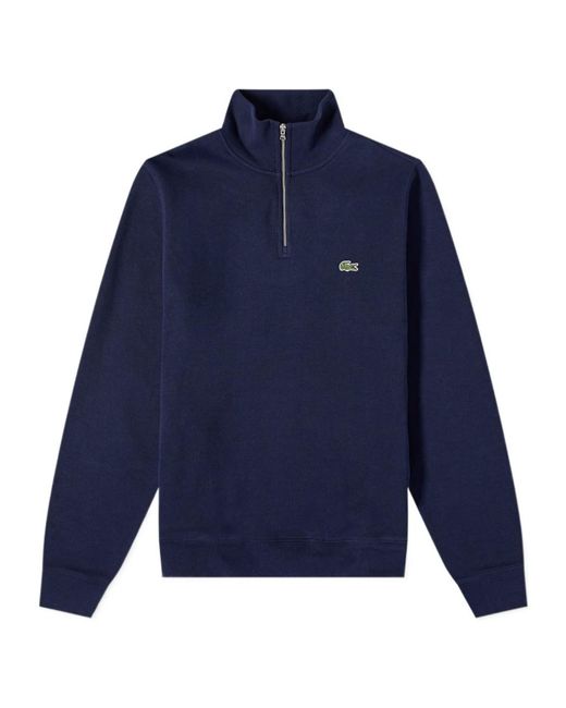Lacoste Blue Semi-Zipper Sweater for men