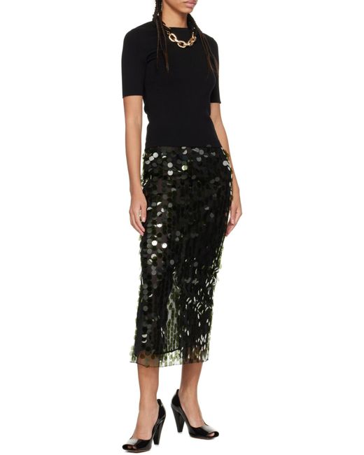 Rabanne Black Chain Link-Detailed Crewneck Top