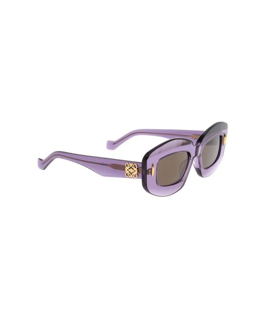Loewe Purple Rectangle Frame Sunglasses