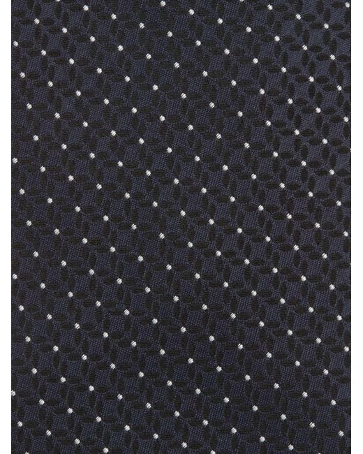 Zegna Blue Geometric-Patterned Jacquard Tie for men