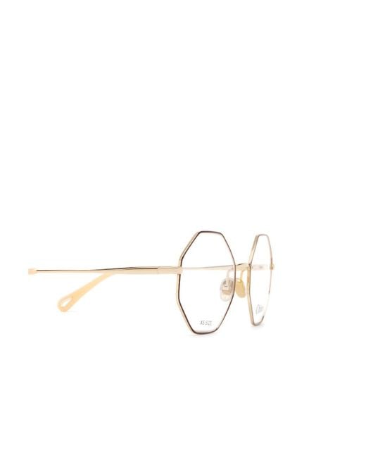 Chloé White Chloé Eyewear Octagonal Frame Glasses