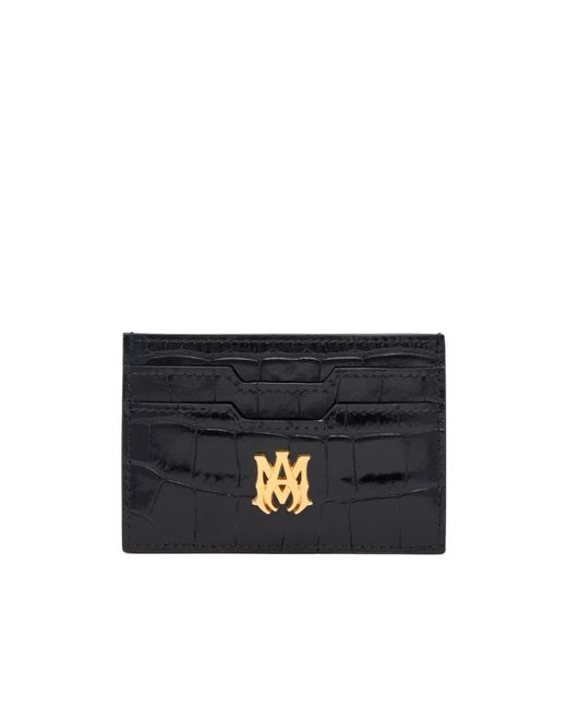 Amiri Black Logo Plaque Embossed Card Holder for men