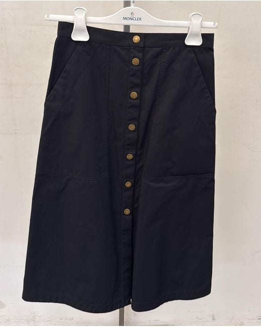 Moncler Blue Button-Up Midi Skirt