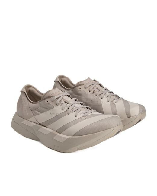Y-3 Gray Adios Pro 4 Striped Running Shoes for men