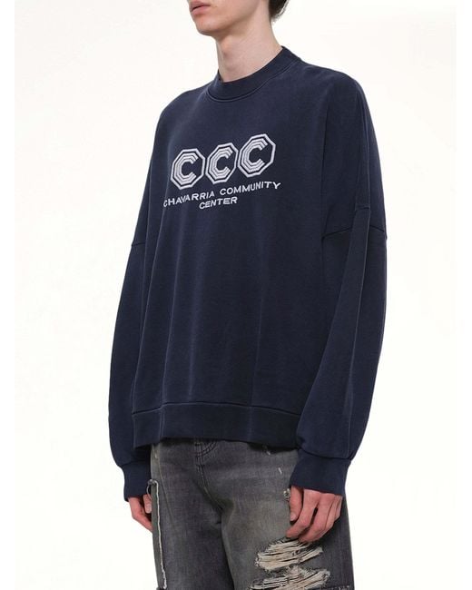 Willy Chavarria Blue Hooligan Sweatshirt for men